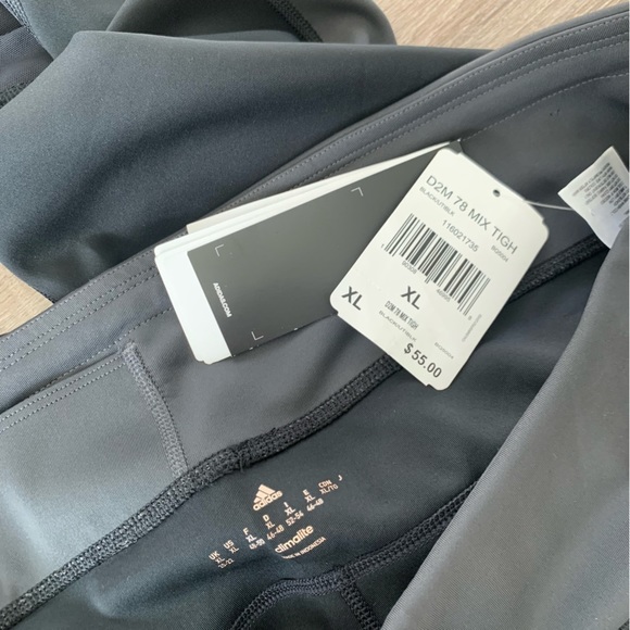 Adidas D2M Panel Black Tight Leggings with Mesh Detail - Picture 9 of 9